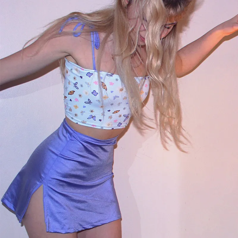 Cute skirt and crop top outfits shop