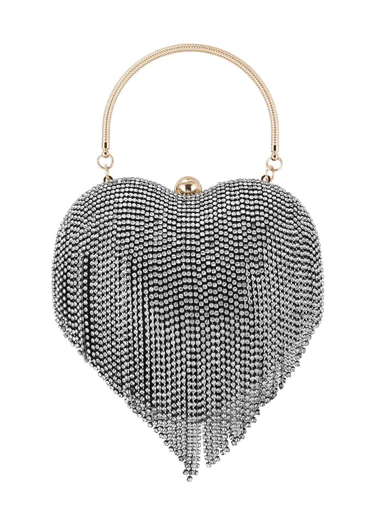 Sac Soirée Femme Paillettes Joyreal 20x10x6cm - Chaîne Amovible Noir Or Argent Champagne