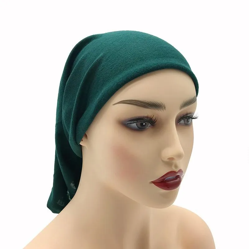 Ny 1pc Hot Bone Bonnet Ninja Inner Hijabs Under Hat Cap Women Muslim Islamic Wrap Headscarf Neck Full Cover Scarf 5 Färger