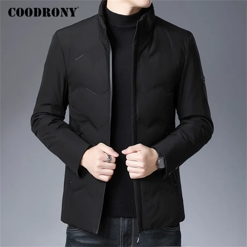 COODRONY Marque Veste d'hiver pour hommes Mode Casual Parka Slim Fit Manteau Hommes Nouvelle Arrivée Épais Chaud Blanc Canard Down Vestes C8033 201209