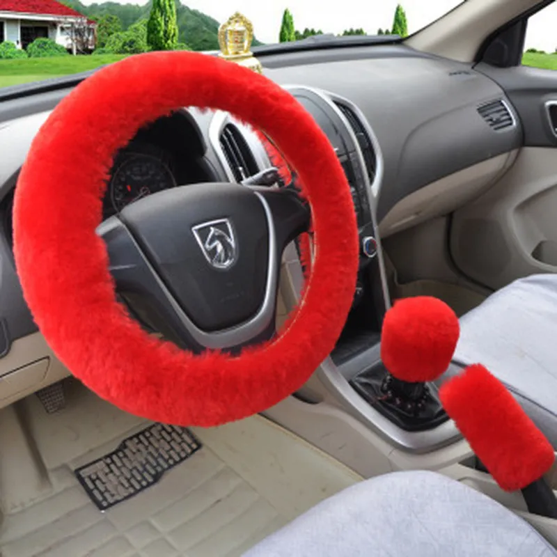 Winter Warm Wool Plush Steering Wheel Covers Autozone Cover Gearshift