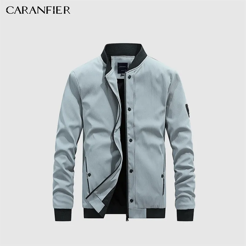 CARANFIER Uomo Giubbotti Autunno Cappotto Giacca sottile Leggero Casual Bomber Esercito di alta qualità Moto Business Slim Fit Giacca a vento 201218