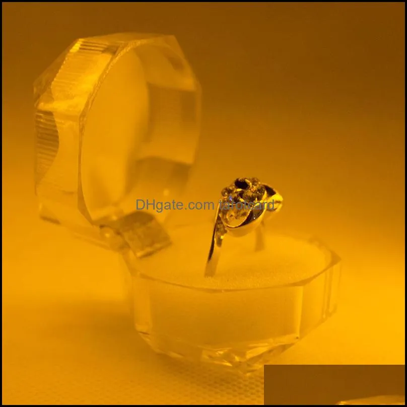 Crystal Acrylic Rings Earring Display Box Portable Transparent Wedding Jewelry Ring Organizer Storage Box Earring Display Box