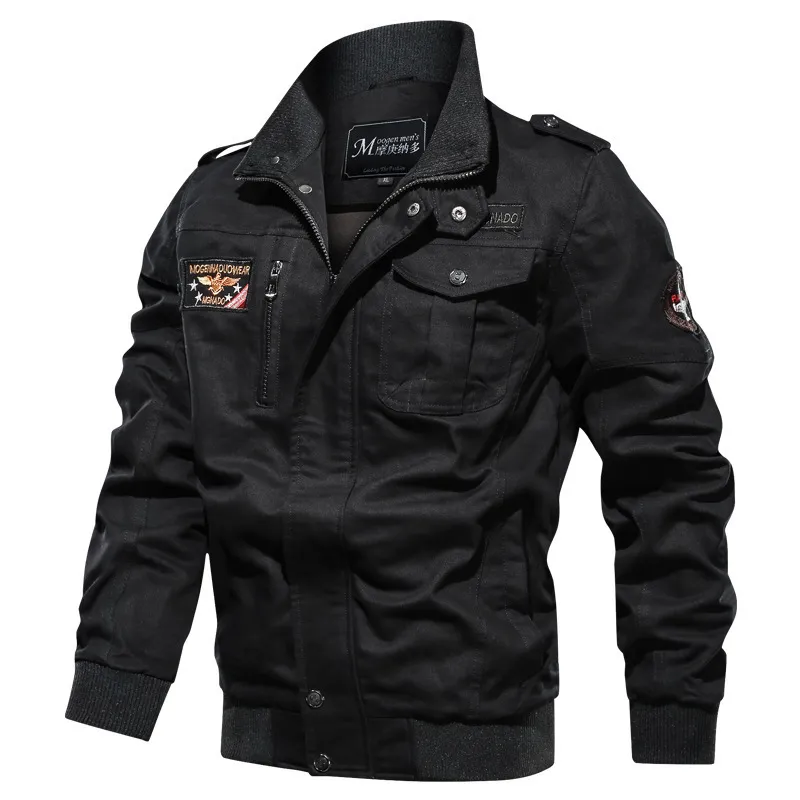 Mens Military Bomber Mens Coats And Jackets With Stand Collar
