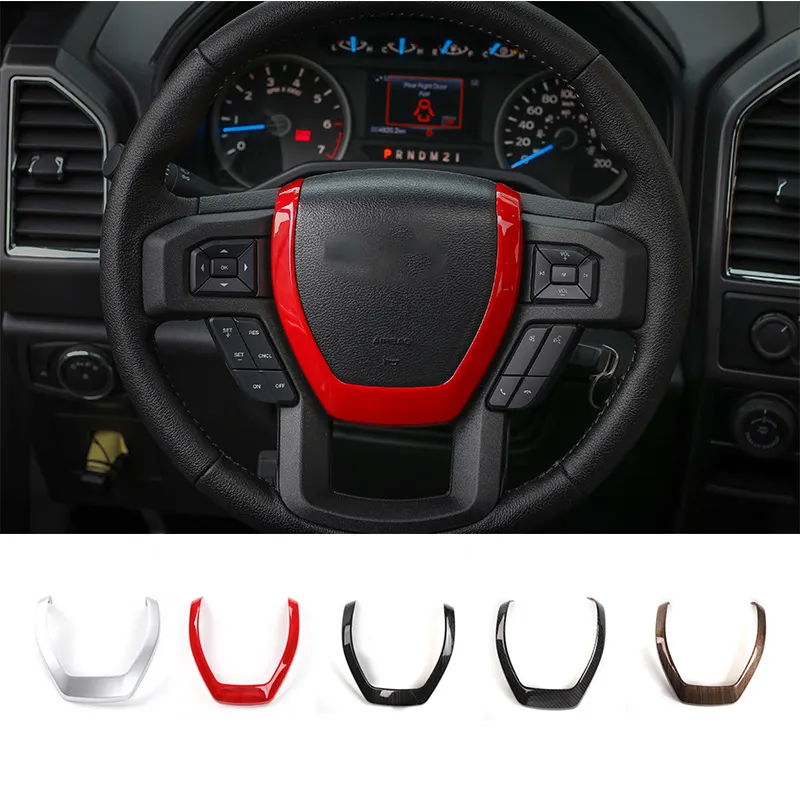 Carbon Fiber Steering Wheel Bezel Trim For Ford F150 F250 F350 2015-2020 - Self-Adhesive Decorative Cover By CheroCar