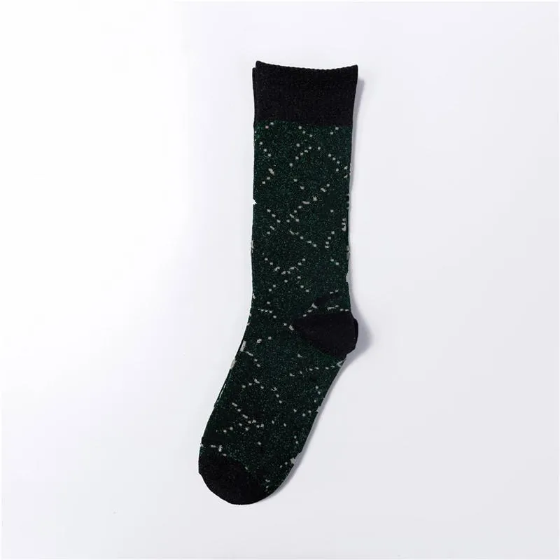 Women Designer Sport Socks Letter Print Casual Grid Cotton Fashion Winter Simple Full Letter Socks Colorful Stocking