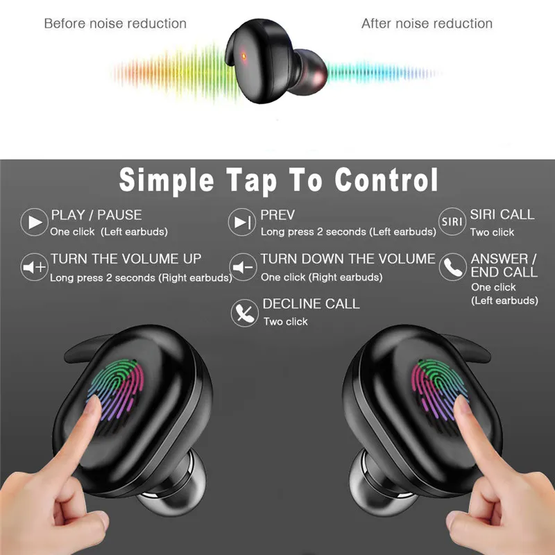 Y30 4 Bluetooth 50 سماعات أذن ميني أذن لاسلكية اللمسات الرياضية في سماعات رأس استريو الأذن لسماعات الهواتف المحمولة 14602534