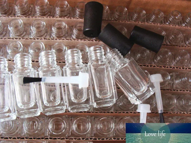 En gros 4 ml vide bouteille de vernis à ongles avec couvercle brosse contenant cosmétique vernis à ongles huile essentielle bouteille en verre avec une brosse à couvercle