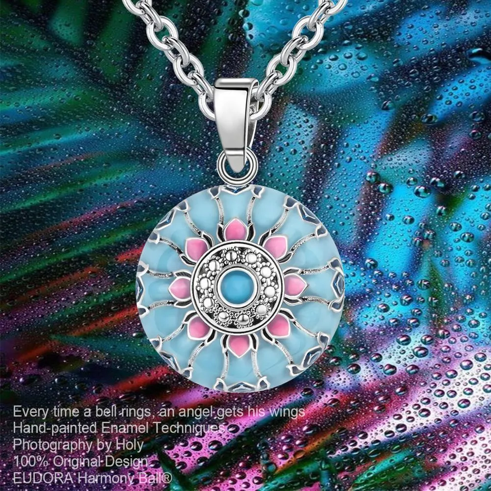 Eudora Blue Pink Lotus Harmony Ball Meesho Jewellery Necklace