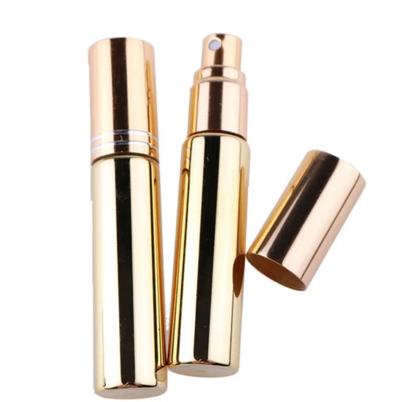 10ML UV Plating Atomizer Mini Refillable Portable Perfume Bottle Spray Bottles Sample Empty Containers Gold Silver Black Color LX4114