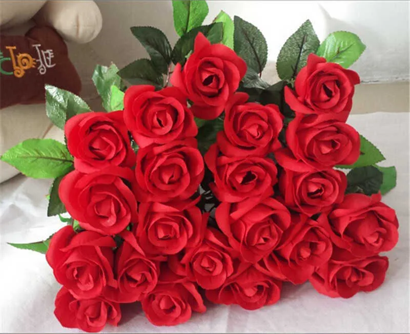 Rose fraîche fleurs artificielles Real Touch Rose fleurs décorations pour la maison pour la fête de mariage anniversaire festif