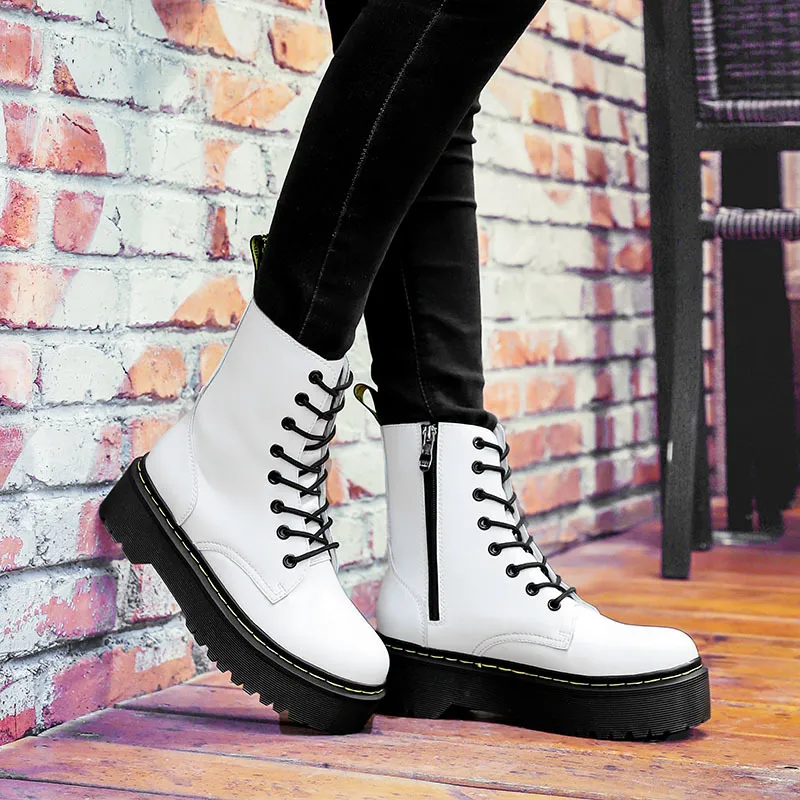 Plate Forme Doc Martens Chaussures En Cuir V ritable Cheville
