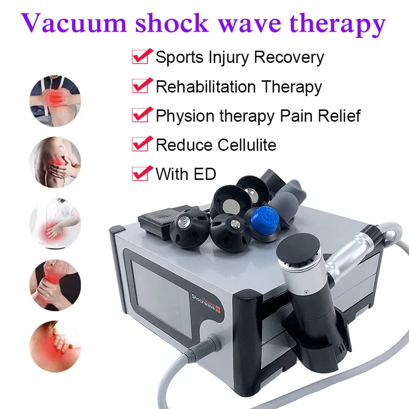 Ny Vakuum Shock Wave Machine Shockwave Therapy Device ESWT Radial Shock Wave PhysioTherapy Utrustning för ED-behandling