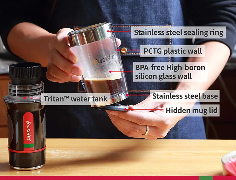 Barsetto Tripresso Portable Coffee Grinder And Brewer Hand Press