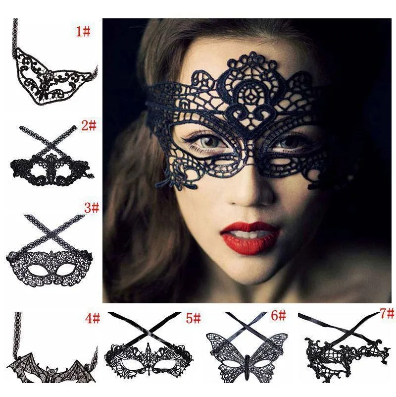 Mask Black Sexy Lady Lace Mask Fashion Hollow Eye Masquerade Party Fancy Masks Halloween Venetian Mardi