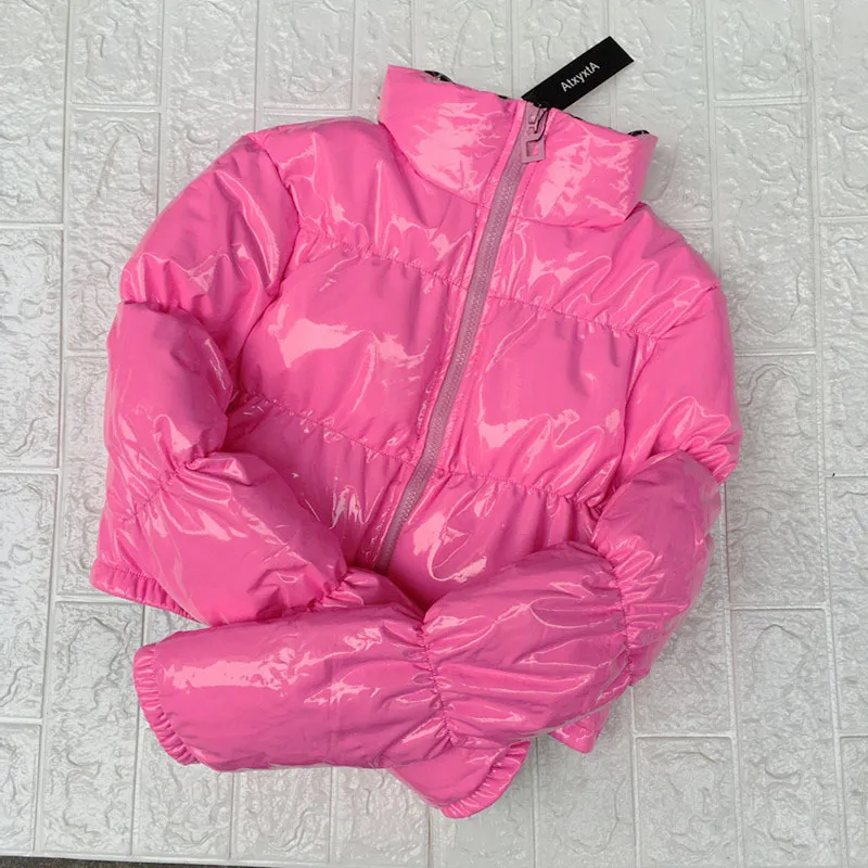 AtxydaTa Beskuren Puffer Jacka Bubbla Coat Vinter Parka Kvinnor Ny Mode Kläder Svart Röd Rosa 201110