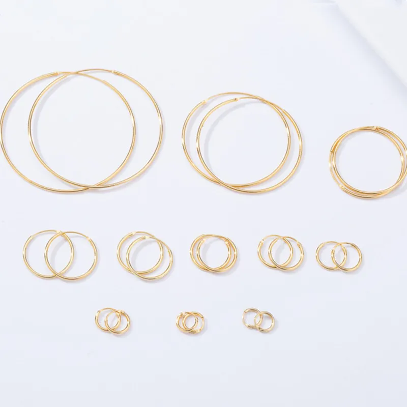 Kolczyki dla kobiet Gold Hoop Kolczyki 925 Srebro Kolczyk Kolczyki Kolczyki Plated Z Złotym Małym Hoop Kolczyki Big Ear Ring