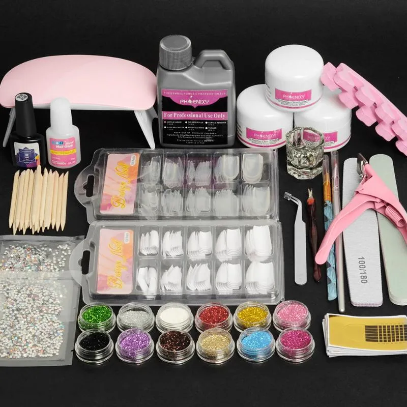 Buy Wouke Acrylic Nail Set Kit With Everything Professional,Nail Powder  Glitter Brush Nail Art Tools Kit Set, False Nail Tips Nail Art DIY  Decoration Tools Full Kit (A) Online at Low Prices