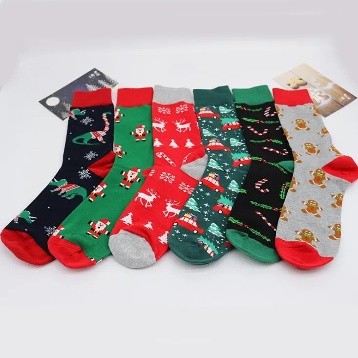 Julstrumpor Cartoon Cotton Stocking Women Men Casual Cartoon Christmas Stockings Xmas Sport Home Festival Colorful Socks WMQCGY696