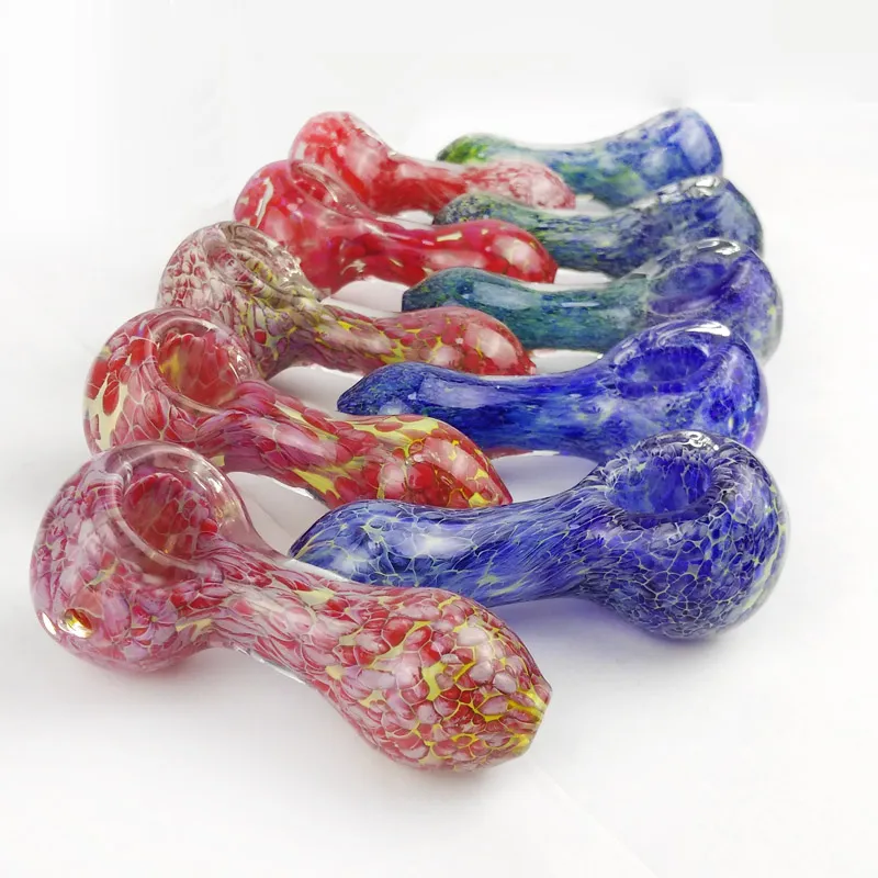 Glass Pipe Bowl Pink Spoon Pipes Rökning Glass Handrör 2,9 tum HEADY Little Pocket Frit Inside Out Smoking Bowl