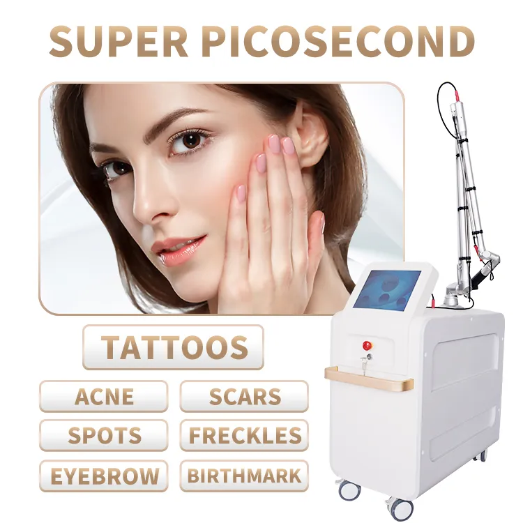 Salong Använd 2022 Picosecond Laser Tattoo Removal Machine 532nm 1064nm 755nm Våglängder Bra kvalitet