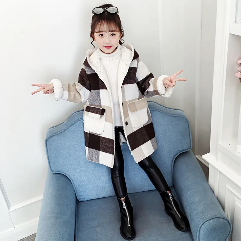 Thick Hooded Woolen Kids Jackets Boys For Girls Autumn