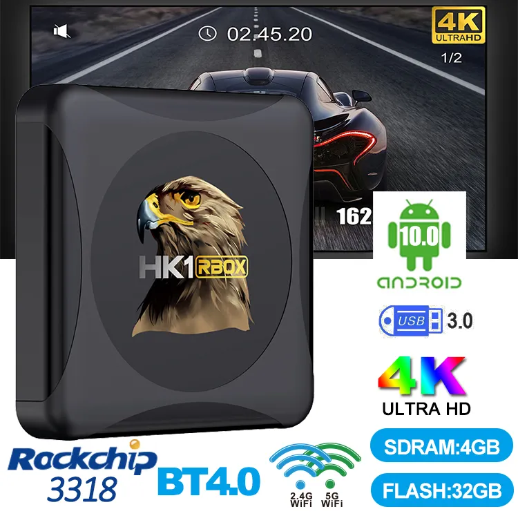 R1 Mini RK3318 Android 10.0 TV BOX 4GB+32GB Dual Wifi 2.4G+5G Supporto BT 4.0 PK X96 max T95