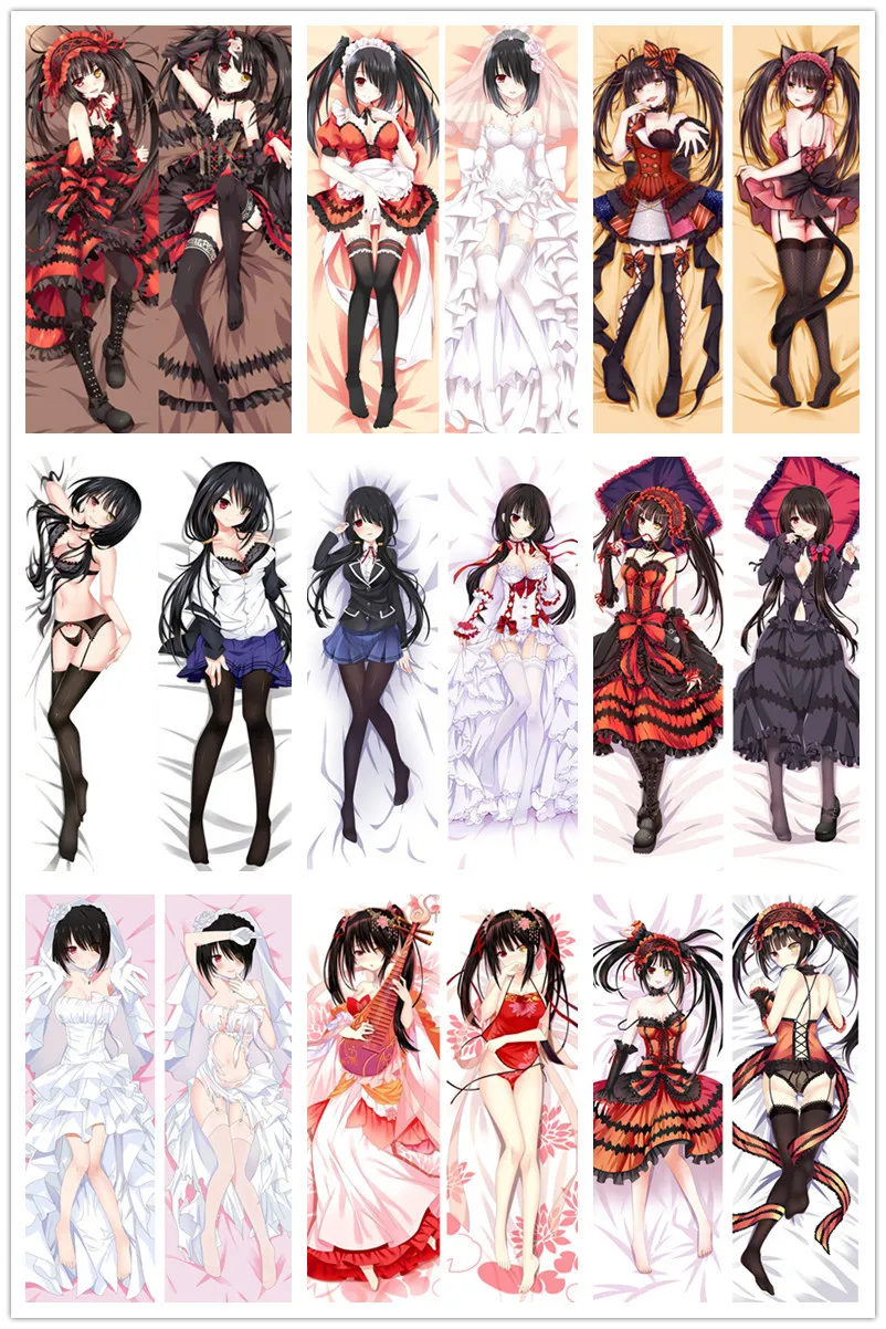 Anime Dakimakura Body DATE A LIVE Kurumi Tokisaki 150x50cm 100x35cm Federa per cuscino Manga 201212