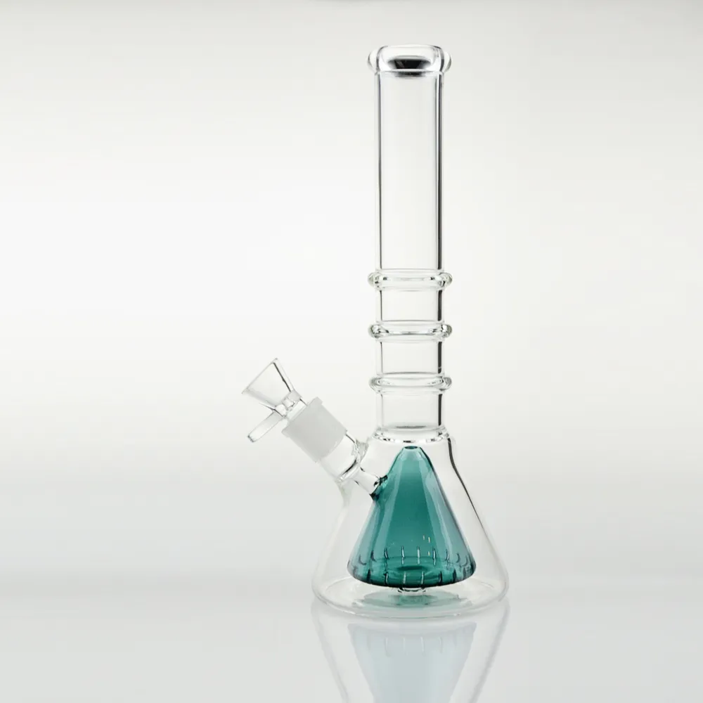 12 Inch Glass Bong Triangle Perc Hookah Water Pipes Recycler Percolator