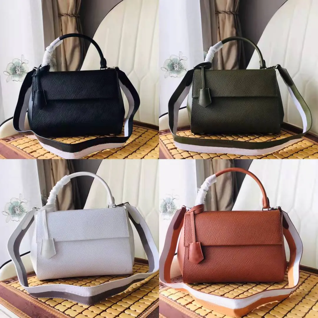 4 Färg Luxury Wholesale Women's Shoulder Bag Fashion Bag Handväska Stor öppningsdesign för enkel åtkomstmaterial: Läder kanfas färger axlar band