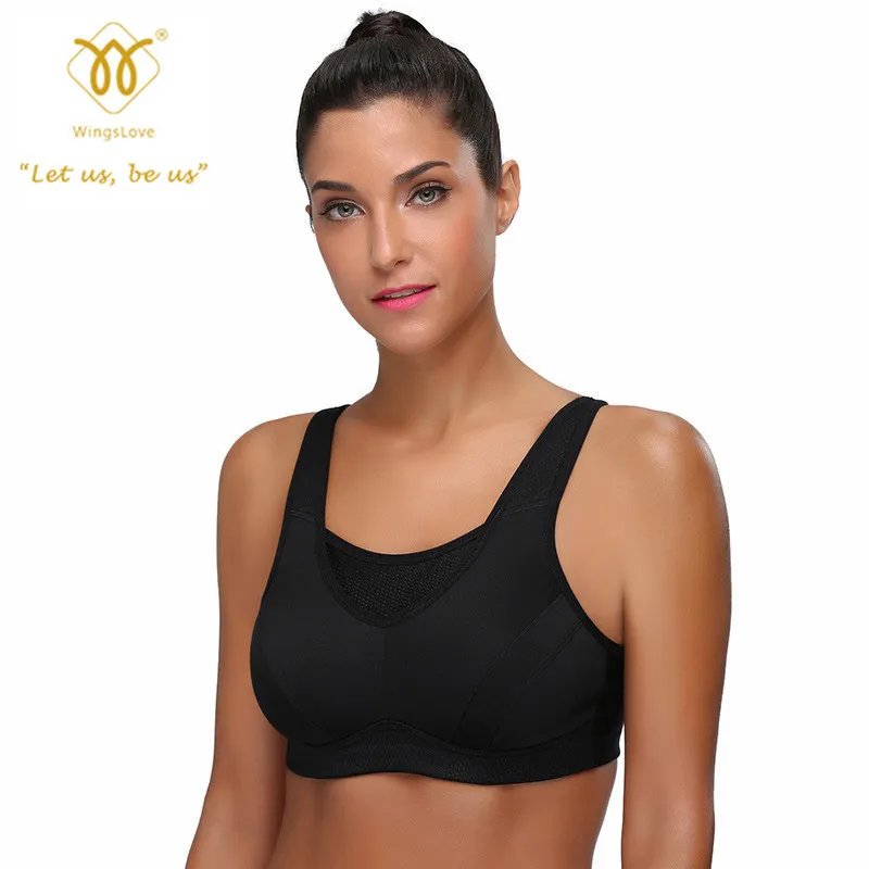 WingsLove Women Sport Bra Non Padded Full Coverage High Impact Wirefree  Fitness Plus Size Bra LJ201204 From 18,45 €