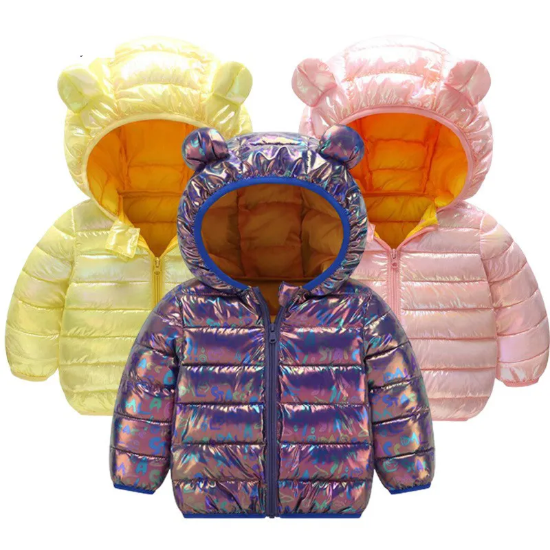 2020 autumn winter Golden girl kids warm hooded jacket baby clothes newborn boys jackets LJ201125