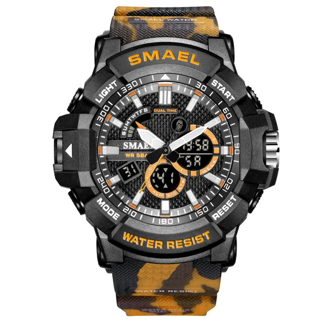 Mens Watches Military 50m Waterproof Sport Watch Camouflage Stopwacth LED Alarm Clock for Male relogio masculino Wristwach Men