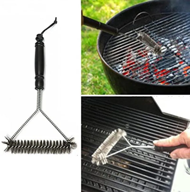 Accessori da cucina Griglia per barbecue Kit per barbecue Spazzola per pulizia Setole in acciaio inossidabile Spazzole per pulizia Strumento di cottura Gadget per barbecue