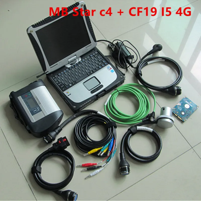 MB Star C4 SD Compact4 mit V09.2023 SW in HDD/SSD und gebrauchtem Laptop CF-19 I5 4G für Autodiagnosetools