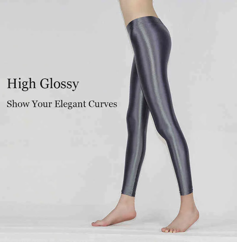 Leggings attillati sexy lucidi a vita alta senza cuciture Pantaloni da yoga sportivi da allenamento glitterati Pantaloncini da palestra fitness plus size H1221