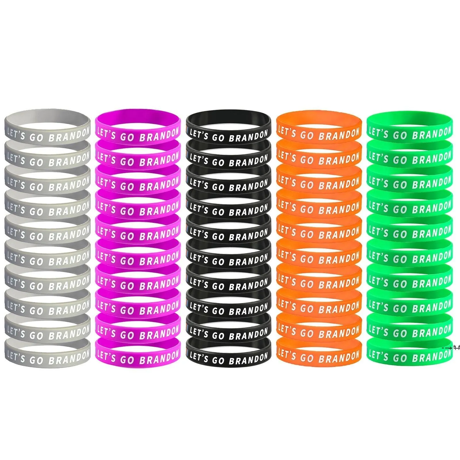 NEWLet's Go Brandon Silicone Bracelet Party Favor Rubber Wristband US Presidential Election Gift Wrist Strap RRD12861