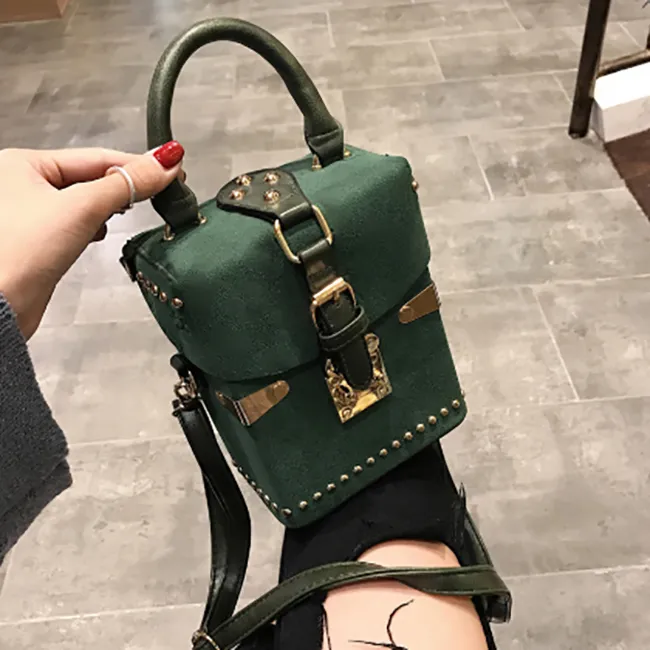 Rivet Handbags 2020 Square Women Bag Designer Shoulder Messenger Bag Box Package Square Ladies Hand Bag Purse From 21 18 DHgate