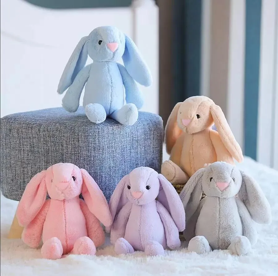 Easter Bunny 12inch 30cm Plush Filled Toy Creative Doll Soft Long Ear Rabbit Animal Kids Baby Valentines Day Birthday Gift FY7485