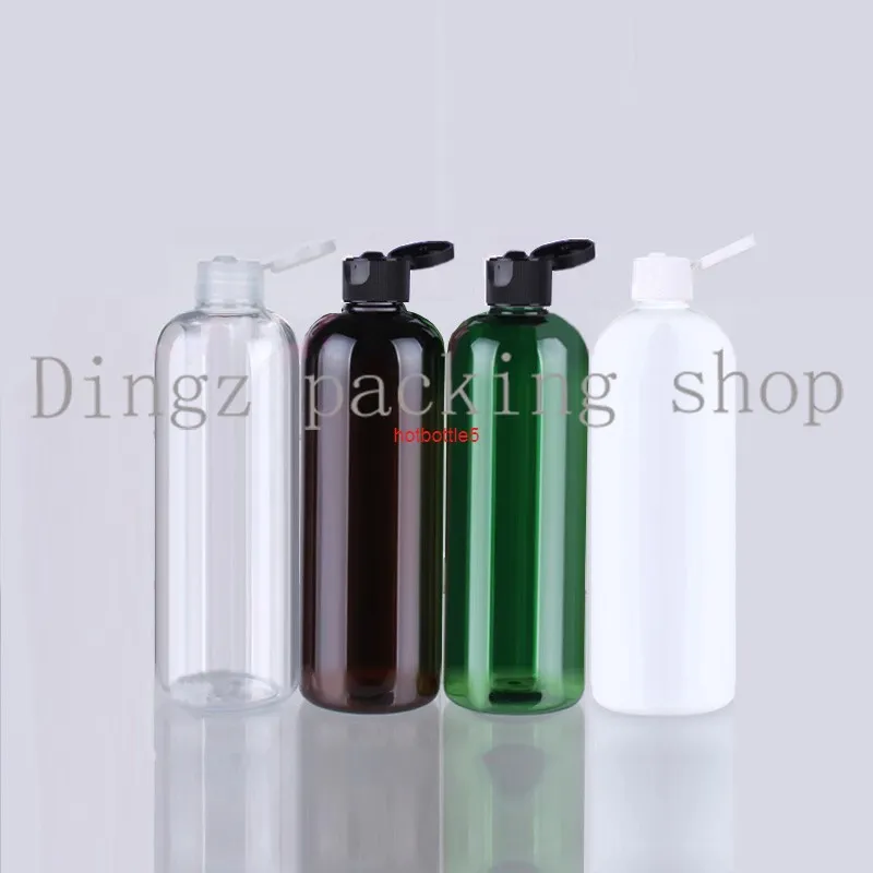 Flip Cap Perfume Bottle Makeup Toner Body Lotion Kosmetiska Plast Flaskor 500ml Containers Pet Recycling Tom BottleGood Quality