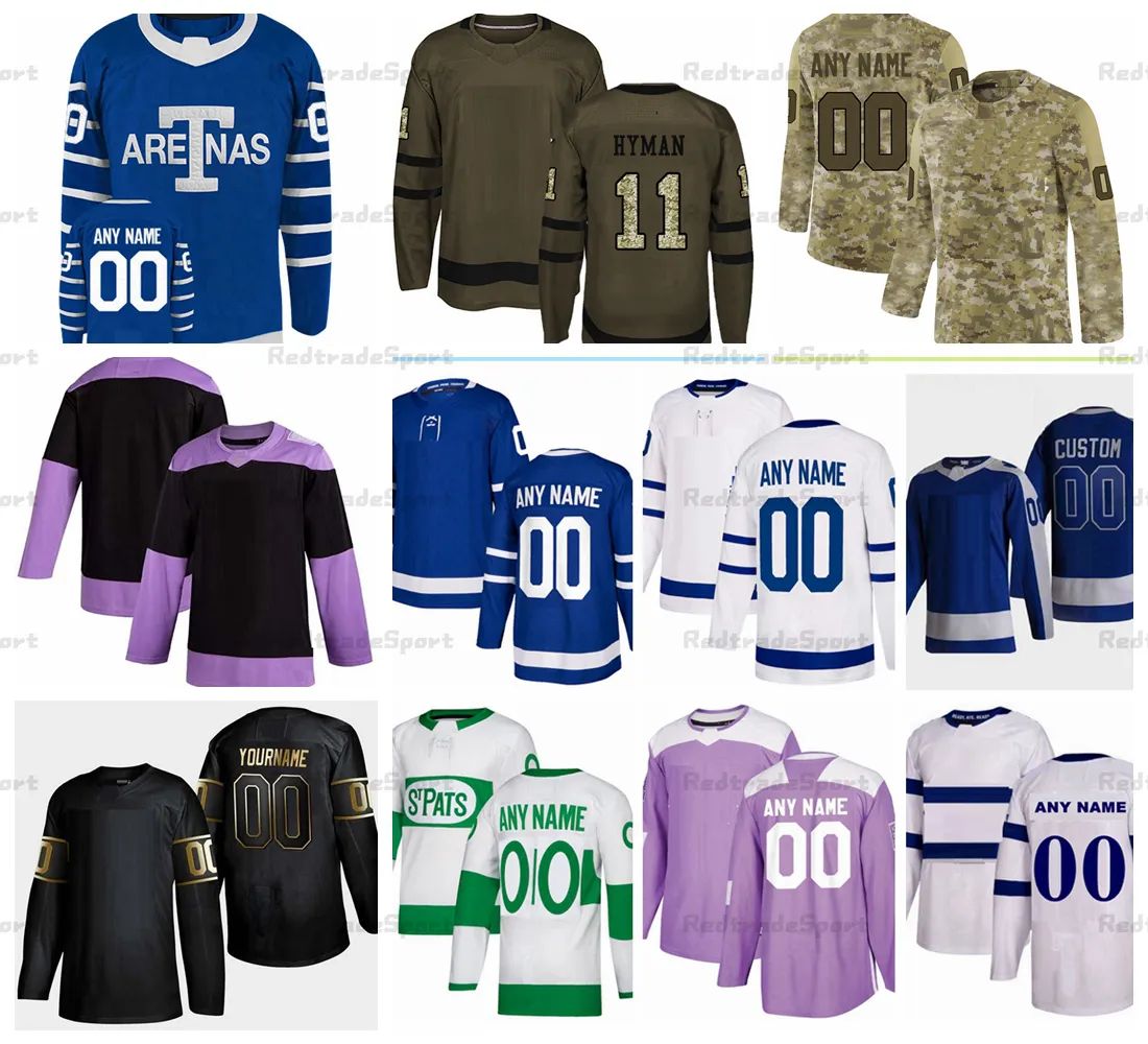 2021 Achteruit Retro Personaliseer Hockey Jersey 19 Jason Spezza Jack Campbell St. Pats Golden Edition Camo Veterans Day Fights Cancer Tj Brodie Jake Muzzin Wayne Simmonds