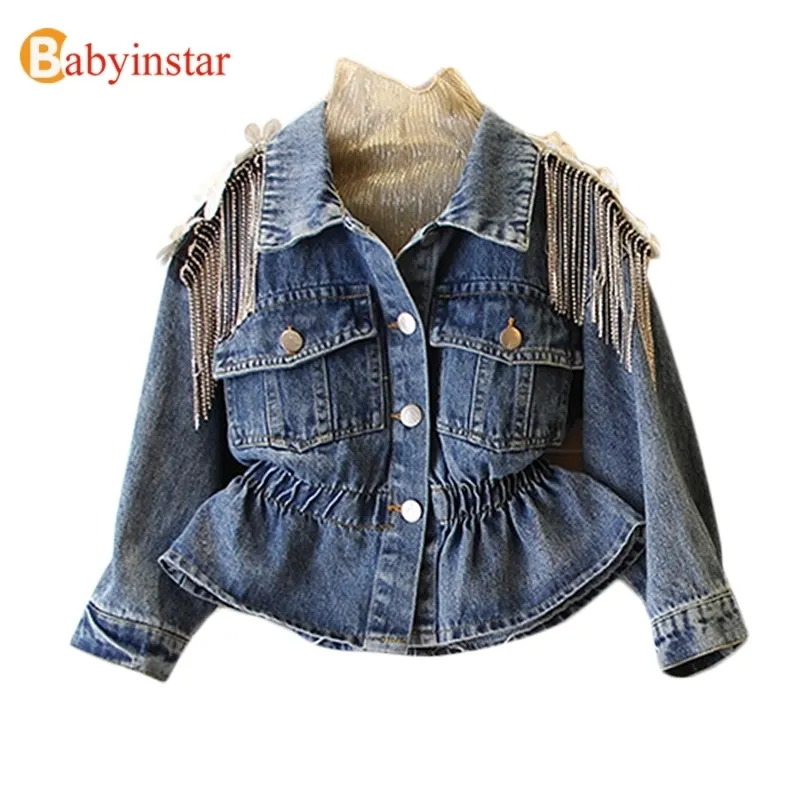 Novo Jean Jean Jacket para Meninas Cute Unicorn Casacos Denim Casaco para Crianças Meninas Roupas Jaquetas Jean para Criança Crianças LJ200828