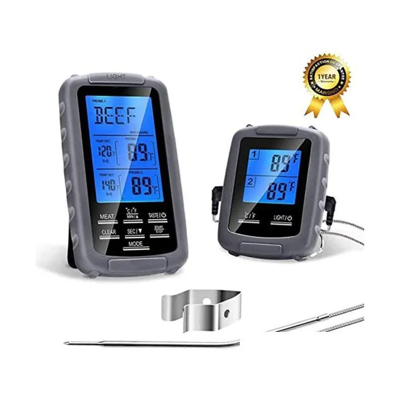 Remote Digital Bbq Wireless Meat Thermometer Kitchen Cooking Food