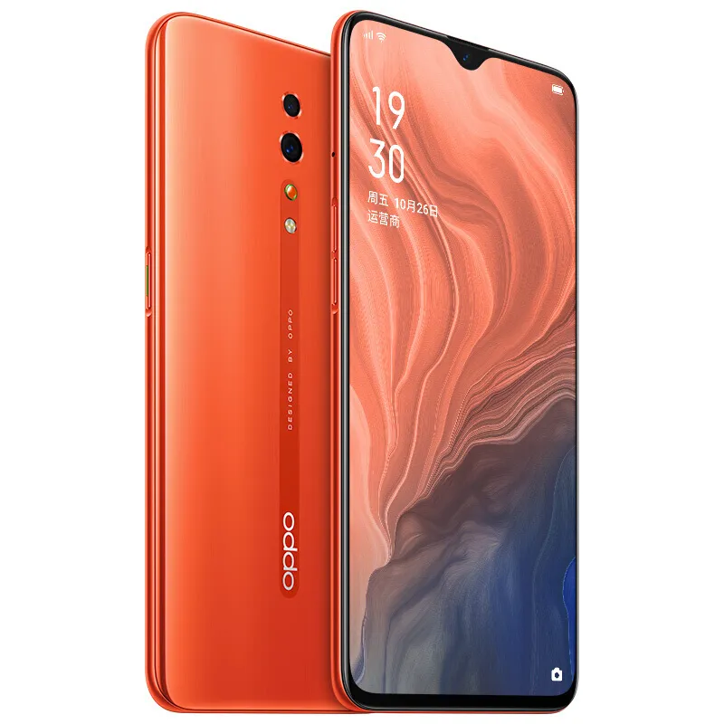 Orijinal Oppo Reno Z 4G LTE Hücre 6GB RAM 256GB ROM Helio P90 Sekiz Çekirdeği 48.0MP AI NFC 2.5D Cam gövdesi Android 6.4 "Tam Ekran Parmak İzi Kimliği Yüz Akıllı Mobil