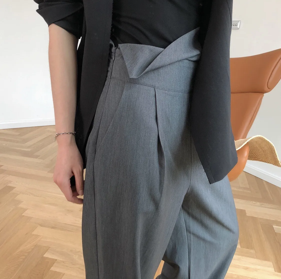 Reversible High Waist Wide Leg Trousers