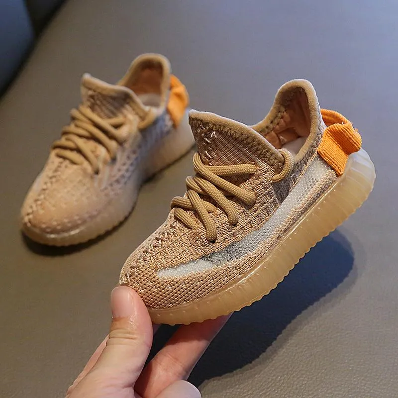 2020 Våren Baby Skor Pojke Flicka Andas Stickning Mesh Småbarn Skor Mode Spädbarn Sneakers Mjuka Bekvämt Barn