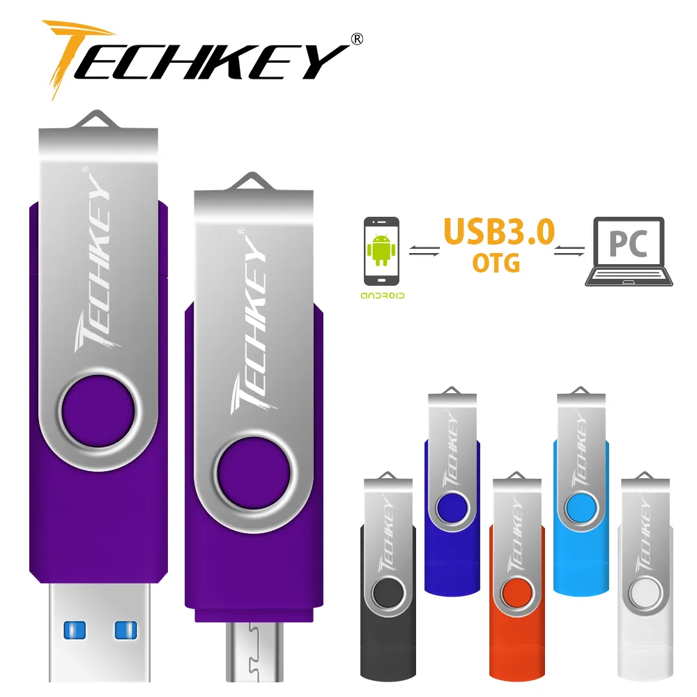 OTG USB 3.0 Flash lecteur flash 32GB 16 Go de stylo 8 Go Pendrive Memoria Cel USB Stick 128GB 64GB Imperméable U Disk pour mobile