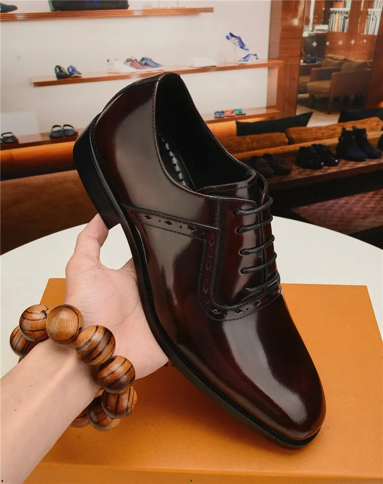 Classic Business Men`s Dress Shoe Fashion Elegant Formal Wedding Shoes Designer Men Slip on Office Oxford Shoes for Men Luxury Men Shoes