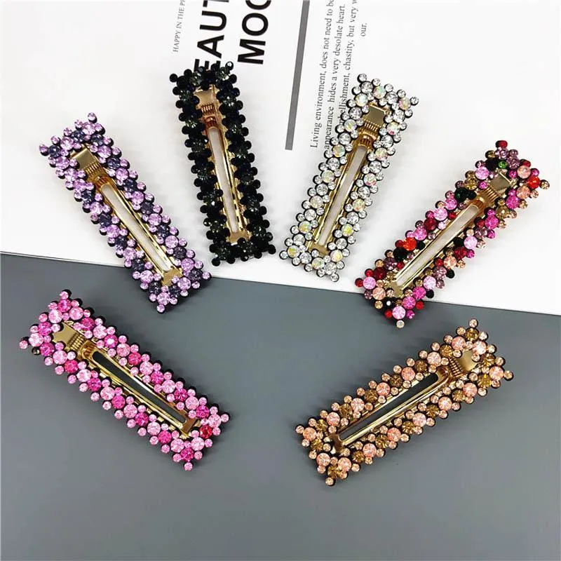 Fashion rhinestone girls hair clips princess designer hair clips kids hair accessories for children BB clips childrens barrettes A7152