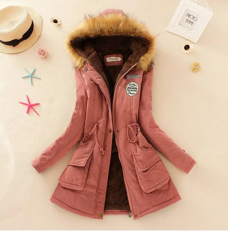 Winter Women Coat 2022 Parka Casual Outwear Military Hooded Coat Woman Clothes Fur Coats female Jacket